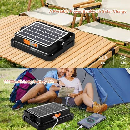 Portable LED Work Solar Light 100W 16500mAh 10000 LM with Stepless Brightness Job Site Battery Rechargeable LED Floor Light for Emergency Worklight for Hurricane