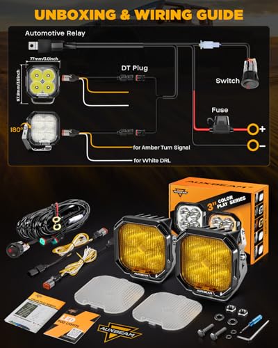 Color Play Series 3" Fog Beam LED Pods Cube Offroad Lights 2 (2 Count)
