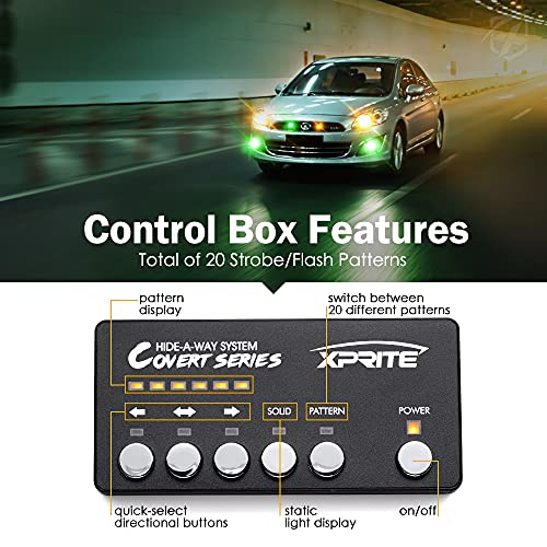 Amber Green LED Hideaway Strobe Lights Kit (6 Count)