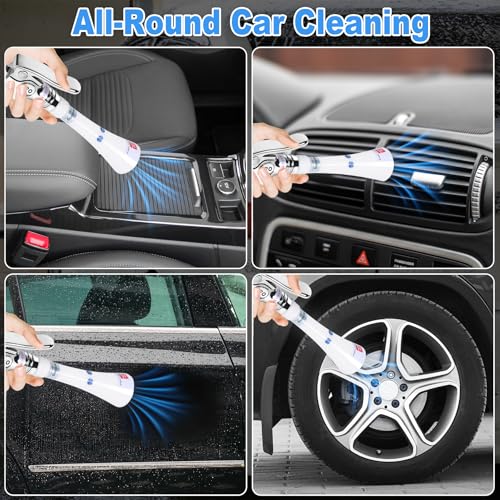 Upgraded Portable Car Cleaning Gun Detailing Interior Dry Air Blow Gun with Tapered Nozzle High Pressure Blower Cleaning Tool for Car Surfaces Quickly Blasts Dust