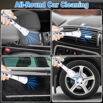Upgraded Portable Car Cleaning Gun Detailing Interior Dry Air Blow Gun with Tapered Nozzle High Pressure Blower Cleaning Tool for Car Surfaces Quickly Blasts Dust
