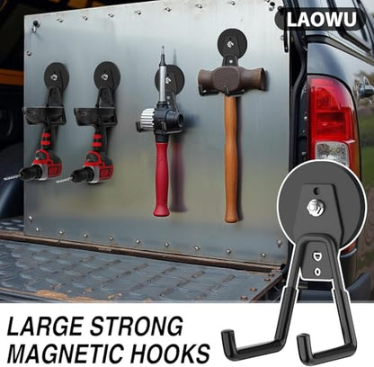 8 Pack Heavy Duty Storage Magnetic Utility Hooks Large Garage Strong Extra Magnet Hooks Hanger with Anti (8 Count)