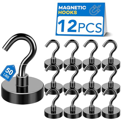 Magnetic Hooks for Cruise Essentials 2026 Cabins Door 12 Pack (12 Count)