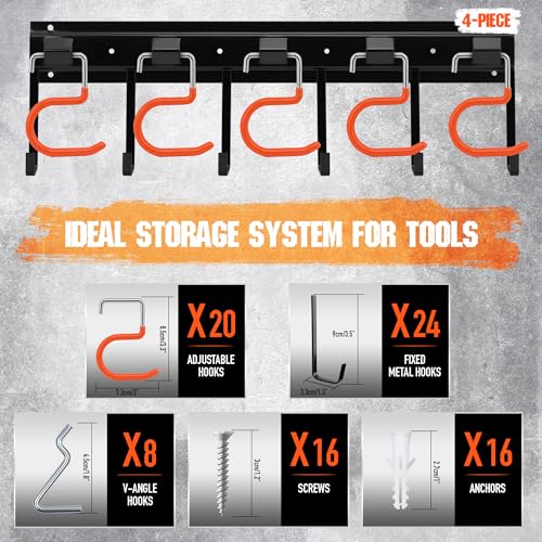 68'' All Metal Adjustable Garden Tool Organizer