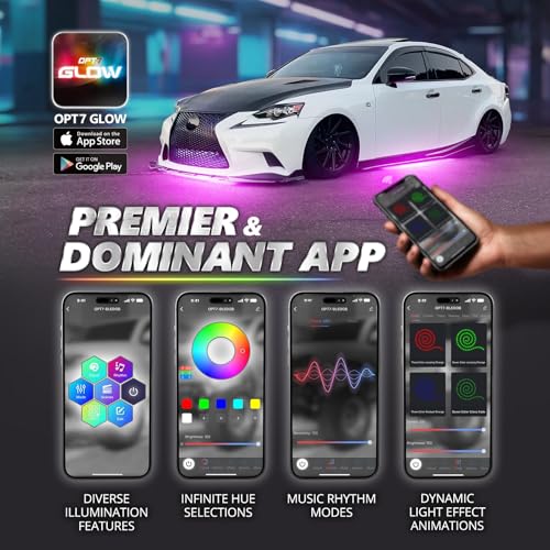 Aura Pro RGB Aluminum Car Underglow Kit with App & Remote Control (4 Count)