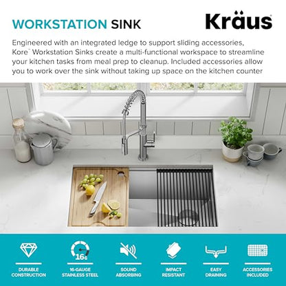 Stainless Steel 32 in Undermount Kitchen Sink KWU110