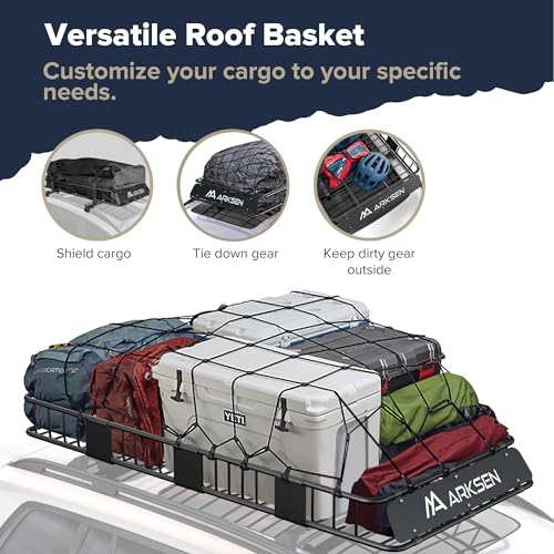 84" x 39" x 6" Roof Rack Basket with Extension&Two Net