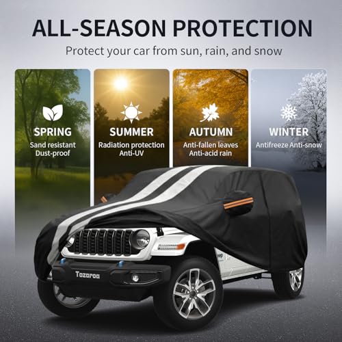 Multi Layer Car Cover Custom Fit for Jeep Wrangle 4 Dr