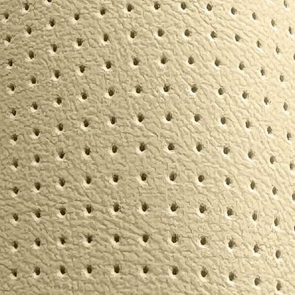 PINCTROT D Shaped Nappa Leather Steering Wheel Cover, Slim Fit No Bulk Design, One Piece Leather with Breathable Perforation, Fit Like Gloves, Flat Bottom 14.5-15 Inch(Nappa Light Taupe)