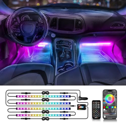 Aura DreamColor RGBIC Interior Car Lights with App & Remote (4 Count)