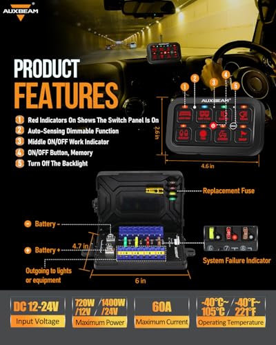 8 Gang Switch Panel RB80 3 Modes Dual