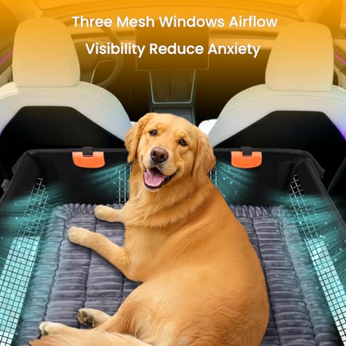 Large Dog Car Seat Cover with Dog Bed Mat for Back Seat Half