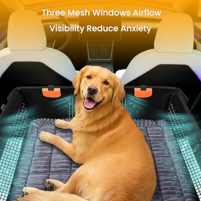 Large Dog Car Seat Cover with Dog Bed Mat for Back Seat Half