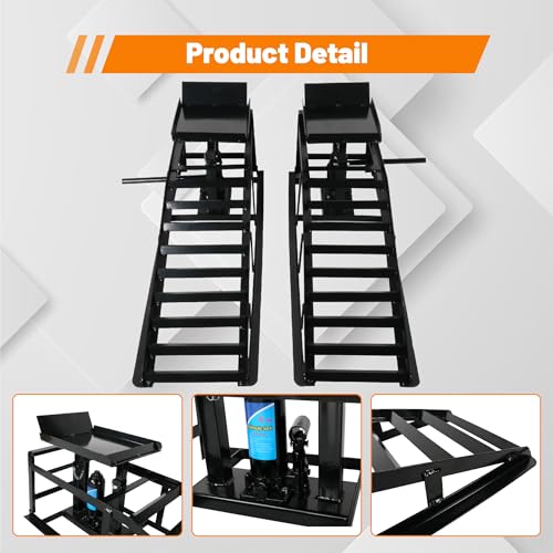2 Pack 5T Low Profile Hydraulic Car Ramps (2 Count)