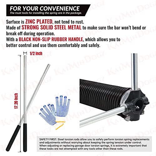 Pair of 1.75" Garage Door Torsion Springs Set with Non