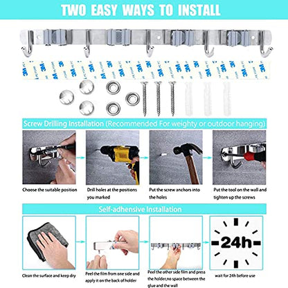 Broom Mop Holder Wall Mount Tool Hanger Organizer