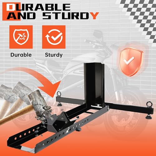 Adjustable Motorcycle Wheel Chock Stand Upright 1800lb Capacity