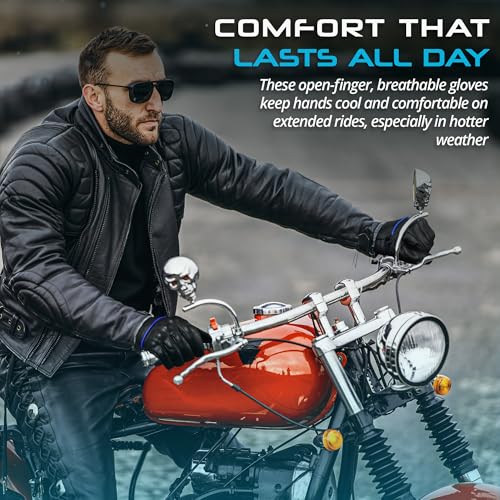 Motorcycle Gloves Men's Leather Motorbike Gloves Touchscreen Function