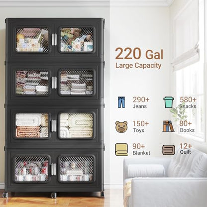 880 Qt Extra Large Stackable Storage Bin with Lids (4 Count)