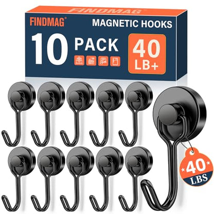 10 Pack Black Magnetic Hooks for Cruise Cabins (10 Count)