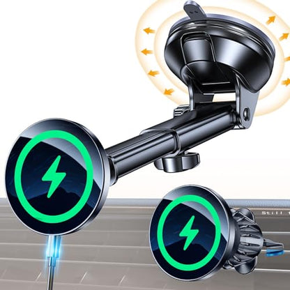 for MagSafe Car Mount Charger【Ultra Magnet】Magnetic Phone Holders for Your Car Charger Magnetic Wireless Car Phone Holder Charger Car Accessories for Women Cell Phone Mount for iPhone 17 16 15