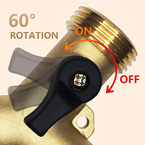 Hose Splitter 2 Way Brass Y Valve +3