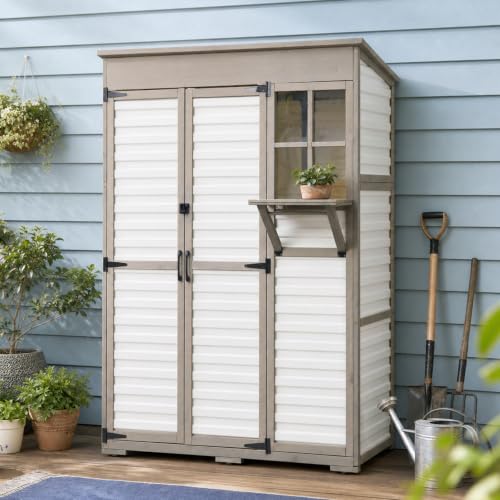 Large Outdoor Storage Cabinet with 3 Shelves