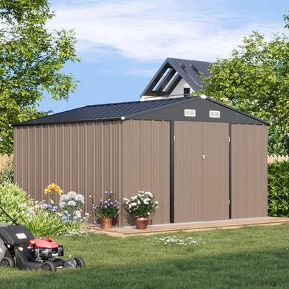 10x10 FT Outdoor Storage Shed with Floor Frame