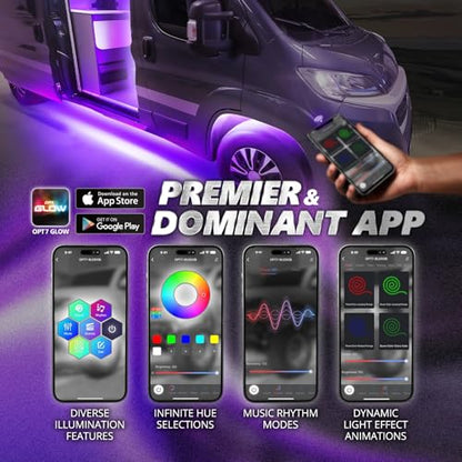 Aura Pro RGB Aluminum RV Underglow Lights with App & Remote Control (6 Count)