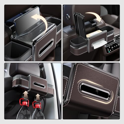 6-in-1 Car Headrest Backseat Organizer, Back Seat Car Organizer and Storage