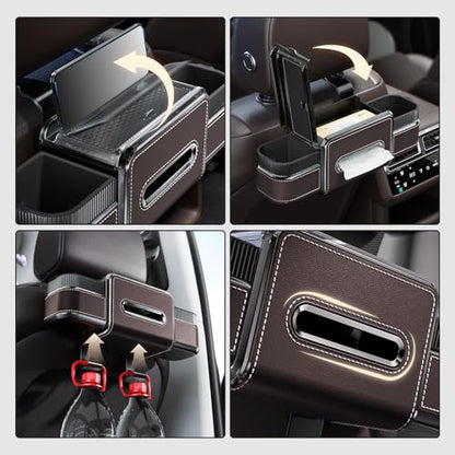 6-in-1 Car Headrest Backseat Organizer, Back Seat Car Organizer and Storage