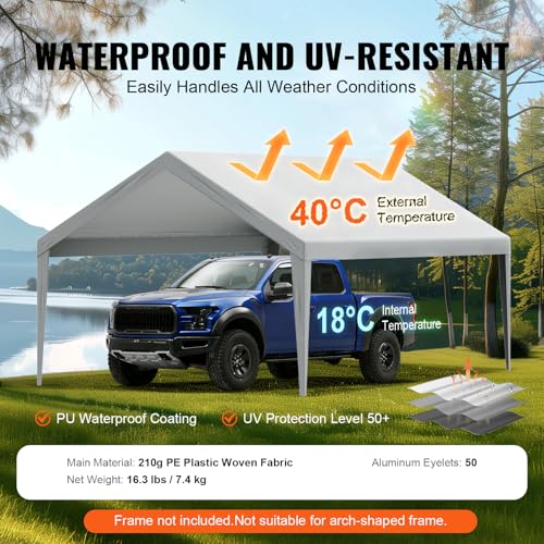 Carport Replacement Canopy Cover 13 x 20 ft