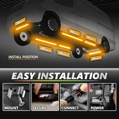 Aura Pro RGB Aluminum RV Underglow Lights with App & Remote Control (6 Count)
