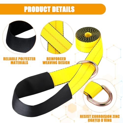 12 Pack 2" x 8ft Lasso Tow Truck Straps with D Ring 11 (12 Count)