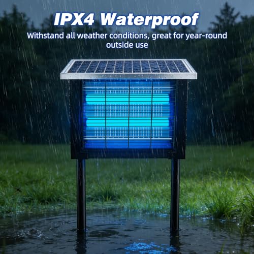 Solar Bug Zapper Outdoor for 2000 sq.ft with 13FT Extension Cord