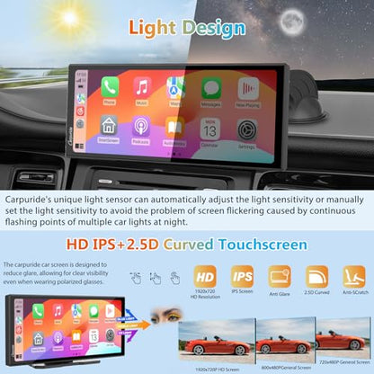 11.26" 125S CarPlay Android Auto Screen with Triple Dash Cam