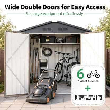6' x 8' Outdoor Metal Storage Shed