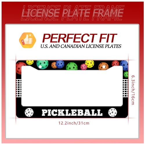 Pickleball Balls License Plate Frame Stainless Steel 2