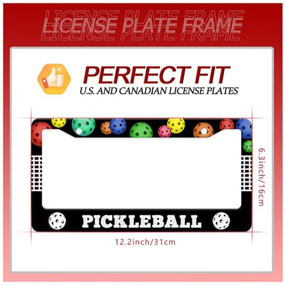 Pickleball Balls License Plate Frame Stainless Steel 2