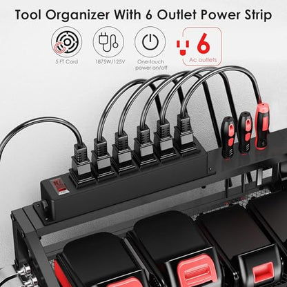 Power Tool Organizer Wall Mount with Charging Station