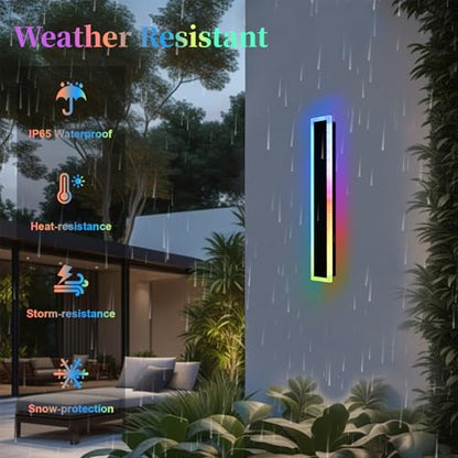 2 Pack Modern RGB Outdoor Wall Light (2 Count)