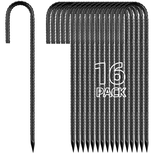 12 Inch Rebar Stakes J Hook Ground Stakes 16 (16 Count)