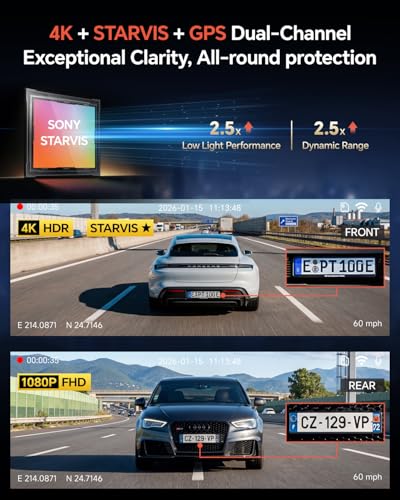 4K Dash Cam Front and Rear