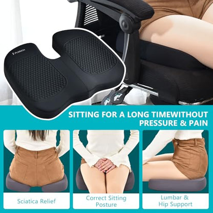 3 PCS Seat Cushion for Carseat Lumbar Support Pillow Car Neck Headrest Pillows Memory Foam Gel Memory Foam Massage Point Seat Pads Pressure Relief Back Cushion for Office Chair (3 Count)