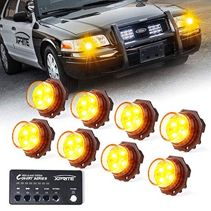 Amber LED Hideaway Strobe Lights Kit