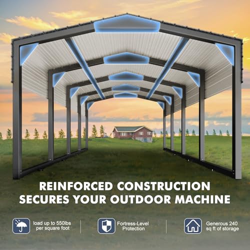 Military Grade Metal Carport 12x20 FT