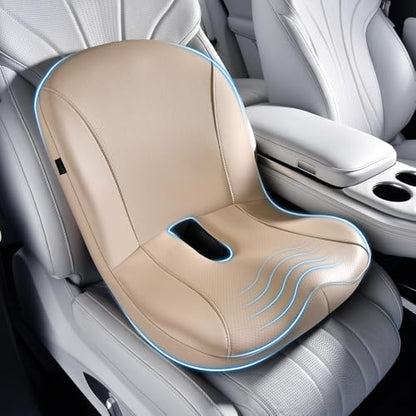 Car Seat Cushion and Lumbar Support Pillow One Piece