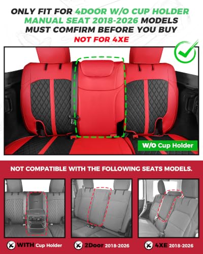 for Jeep Wrangler Leather Custom Car Seat Covers Full Set 4 Door