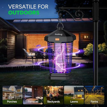2-in-1 LED Bug Zapper Indoor Outdoor with Smart Control, Up to 50000H LED Bulbs, 3800V High Voltage Mosquito Killer, Electric Fly Zapper & Night Light, Fruit Fly Killer, MA-20