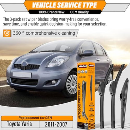 Windshield Wiper Blade Replacement for Toyota Yaris 2007